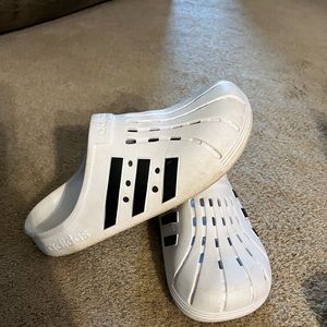 Adidas clogs! Popular these days. Comfy and fun